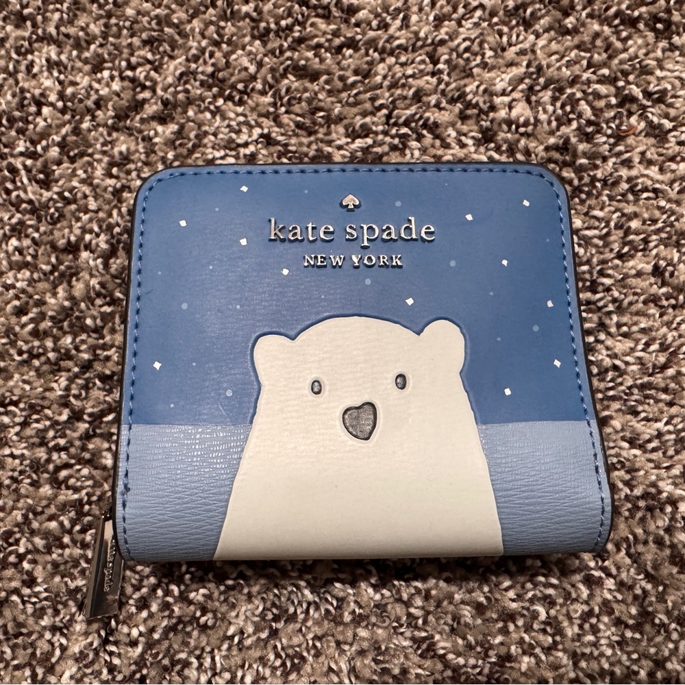 Kate Spade NY Blue Wallet with Polar Bear Motif